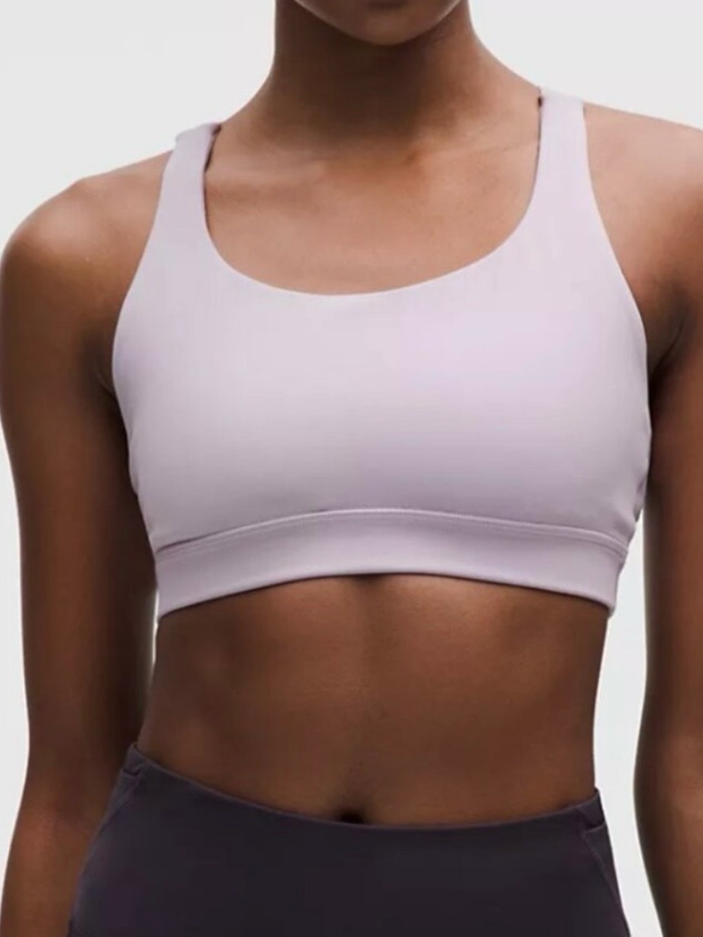 LULULEMON Faint Lavender Energy Bra B-D Cups Active Workout Gym Sports Bra Sz 8